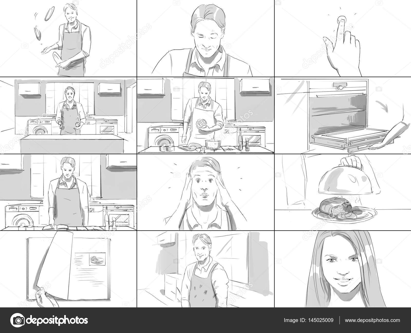 Storyboard about man cooking Stock Photo by ©skmp 145025009 Storyboard about man cooking Stock Photo by ©skmp 145025009