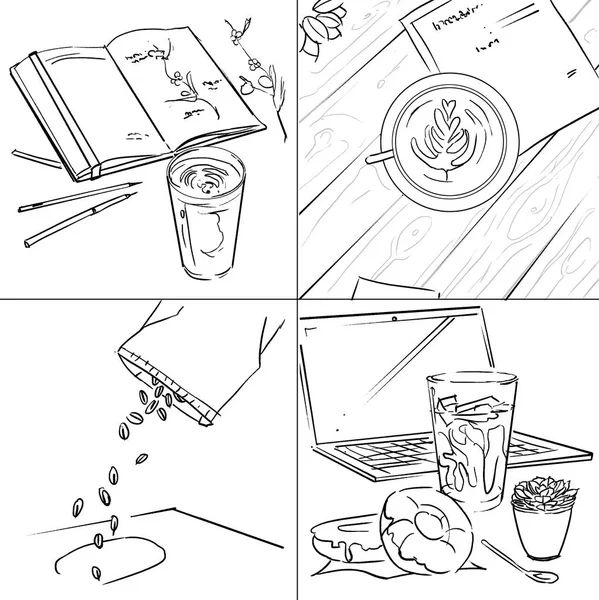 Koffie tijd illustraties Stockafbeelding