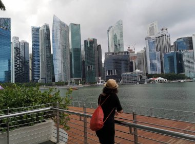 Marina Bay Singapur görünümünü