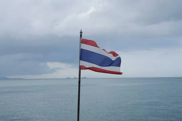 Thai flag blowing in the wind