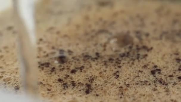 Brewing Chemex by Putting Water in Slow Motion Macro Close Up — Stock Video