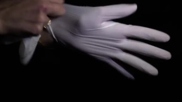 Закріплений Постріл Заміжньої Турецької Жінки Перснем Пальцях Медичних Рукавицях Захисту — стокове відео