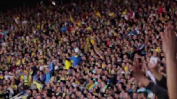 Fans Sepak Bola Melompat Dan Bersorak Untuk Mendukung Tim Mereka — Stok Video
