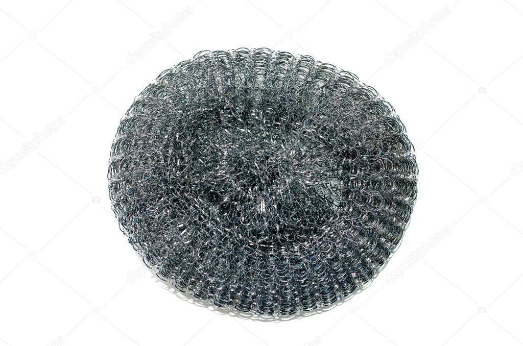 metal gray sponge for hard washing dishes and hard surfaces in the kitchen