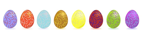 Paskalya yumurtaları satır — Stok Vektör