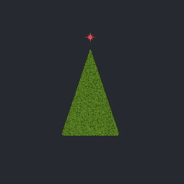 Arbre de Noël. paillettes vertes sur fond noir . — Image vectorielle