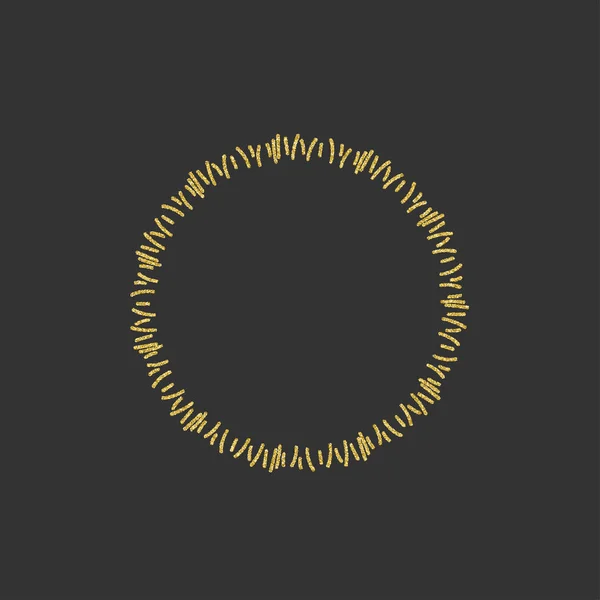 Gold glänzender, runder Silvesterrahmen mit leerer Mitte für Text oder Logo. Element des Logos. Vektorillustration. — Stockvektor