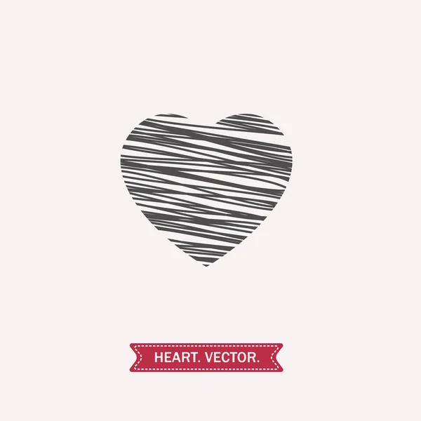 Icona lineare del cuore nero, logo, simbolo d'amore su sfondo bianco. uso in decorazione, design, emblema. illustrazione vettoriale . — Vettoriale Stock