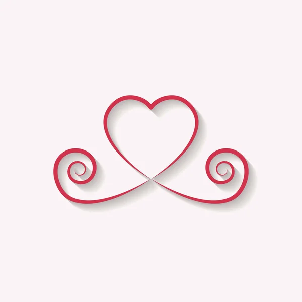 Декоративна рожева золота ікона серця. блиск логотипу, любовний символ з тіні на чорному тлі. використання в декораціях, дизайні. Векторна ілюстрація . — стоковий вектор