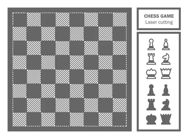 Juego de ajedrez corte láser decorativo. Adorno geométrico. Plantilla para corte por láser de metal, madera, papel. Regalo de recuerdo. Hecho a mano. Ilustración vectorial . — Archivo Imágenes Vectoriales