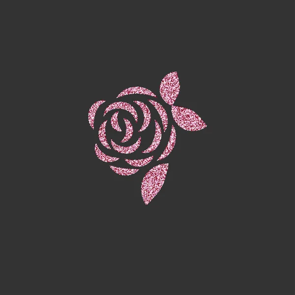 Rose paillettes rose, vecteur, fleur, logo, signe, symbole, emblème. Illustration vectorielle . — Image vectorielle