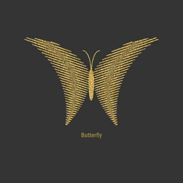 Złoty Motyl. Element logo. Ozdoba. Ilustracja wektorowa. — Wektor stockowy