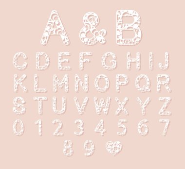 Letters for laser cutting. English alphabet. Vector illustration. clipart