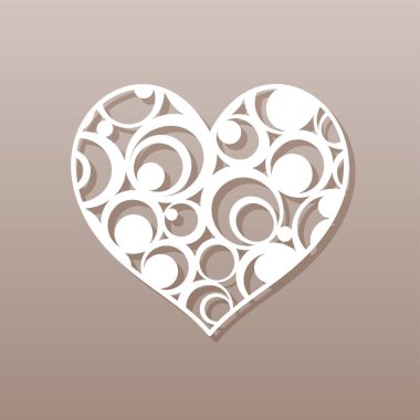 Heart for laser cutting.A round pattern. Vector illustration. clipart