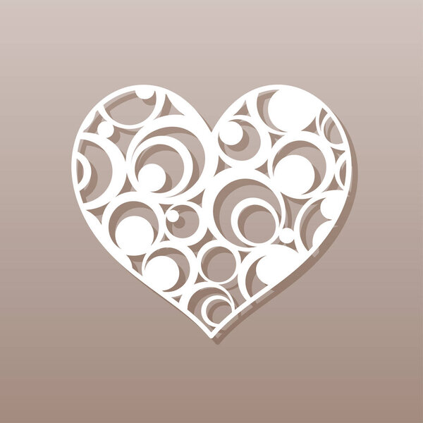 Heart for laser cutting.A round pattern. Vector illustration.