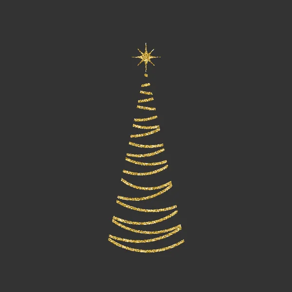 Silhouette Sapin Noël Avec Une Étoile Diagonale Avec Des Lignes — Image vectorielle