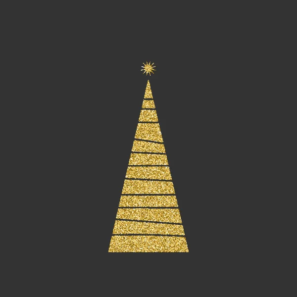 Silueta Árbol Navidad Con Una Diagonal Estrella Con Líneas Geométricas — Vector de stock