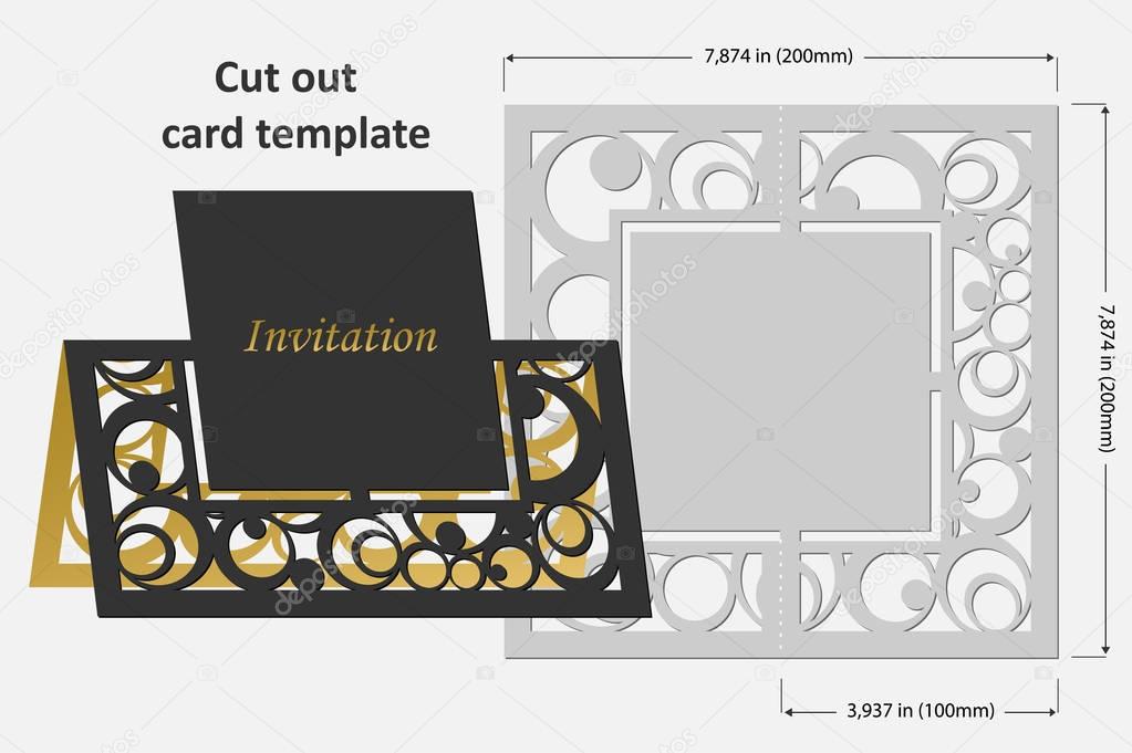 Template cards to cut. Topper. Use for congratulations, invitations, presentations, weddings. Vector illustration.