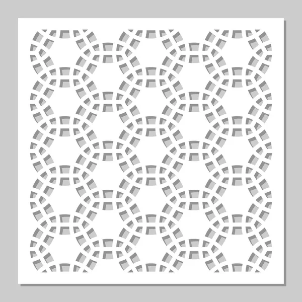 Painel decorativo de corte a laser. painel de madeira. Moderno padrão de mosaico geométrico elegante. Relação 1: 1. Ilustração vetorial. — Vetor de Stock