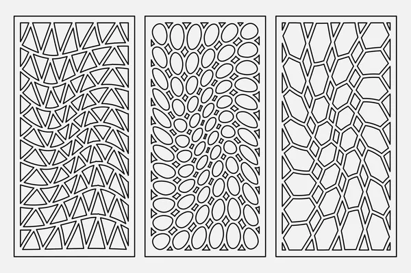 Set motif ornement géométrique. Carte pour la découpe laser. Élément design décoratif. Modèle géométrique. Illustration vectorielle . — Image vectorielle