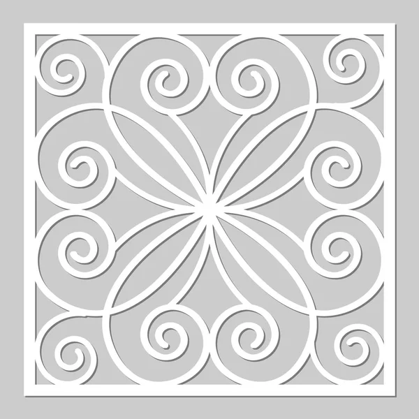 Découpe laser panneau décoratif. panneau en bois. Moderne motif géométrique chic fleur. Rapport 1 : 1. Illustration vectorielle . — Image vectorielle