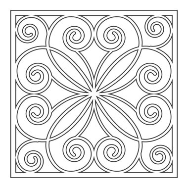 Desen geometrik süsleme. Lazer kesim için kartı. Öğe dekoratif tasarım. Geometrik desen. Vektör çizim.