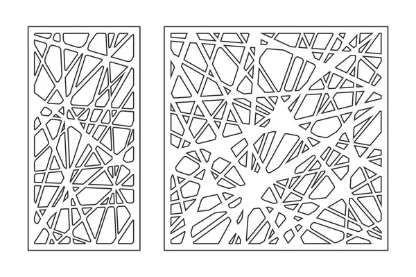 Zestaw ornament geometryczny wzór. Karta do cięcie laserem. Element ozdobny. Geometryczny wzór. Ilustracja wektorowa. — Wektor stockowy