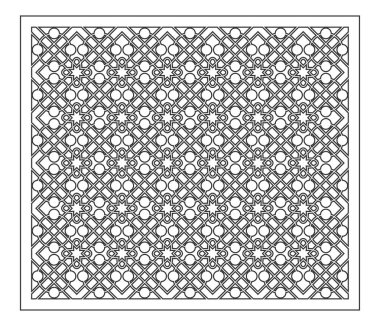 Kartları kesmek için. Lazer kesim için vektör panelleri. Oranı 1:1. Siluet geometrik desenleri ile kesti. Kullanılan Ajur bölümleri, paneller, baskı, lazer kesim, kalıp.