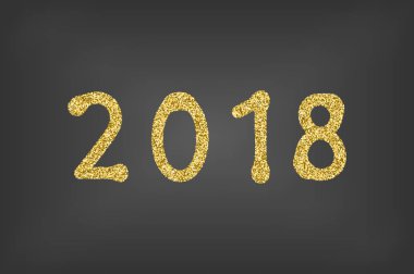 Yeni yıl, beyaz bir arka plan üzerinde vektör tasarım sağlam 2018 metin.