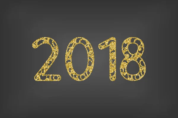 Новий рік, векторний дизайн міцний текст 2018 року на білому тлі . — стоковий вектор