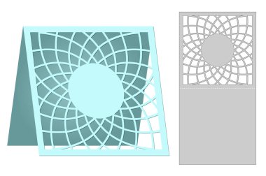 Kesmek için şablon kartları. İyi adam. Tebrikler, düğün davetiyeleri, sunumlar için kullanın. Vektör çizim.