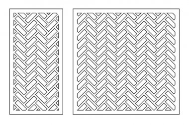 Set geometrik süsleme şablonu. Lazer kesim için kartı. Dekoratif öğe. dairesel desen. Vektör çizim.
