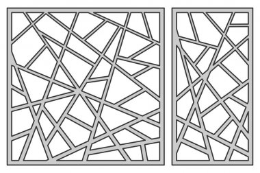Kesme ayarlama şablonu. Kare satır köşegen desen. Lazer kesim. Oranı 1:1, 1:2. Vektör çizim.