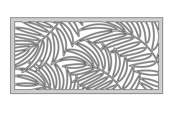 Modèle de coupe. Modèle de feuilles de palmier. Découpe laser. Rapport 1 : 2. Illustration vectorielle . — Image vectorielle