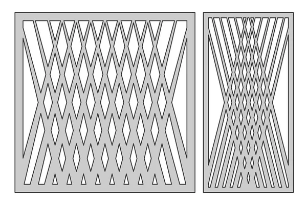 设置用于切削的模板。方线对角线图案。激光切割比率 1:1, 1:2。矢量插图. — 图库矢量图片