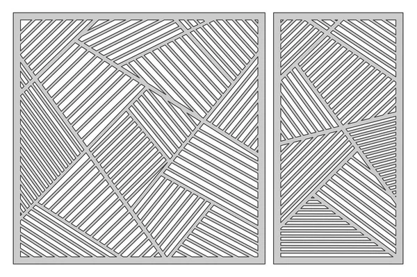 Kesme ayarlama şablonu. Soyut doğrusal model. Lazer kesim. Oranı 1:1, 1:2. Vektör çizim.