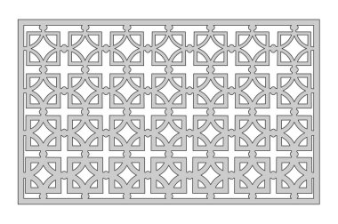 Kesim için şablon. Kare modeli tekrarlamak. Lazer kesim. Oran 1:2. 