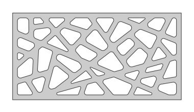 Kesim için şablon. Soyut çizgi deseni. Lazer kesim. Oran 1:2. Vektör çizim.