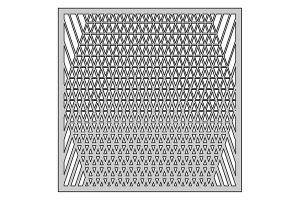 切割模板。三角线装饰图案。激光切割比率1:1。矢量插图. — 图库矢量图片