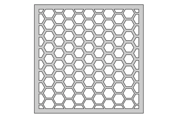 Template for cutting. Pentagon grid pattern. Laser cut. Ratio 1:1. Vector illustration. — Stock Vector