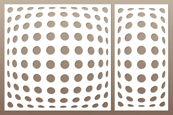 Kesim için şablon. Geometrik daire desen. Lazer kesim. Oran 1:2, 1:1 ayarlayın. Vektör çizim.