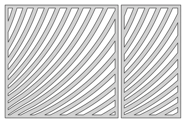 切削のテンプレートです。幾何学的な線のパターン。レーザー カット。比 1:2、1:1 を設定します。ベクトル図. — ストックベクタ
