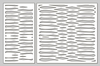 Kesim için şablon. Özet satırları sanat desen. Lazer kesim. Oranı 1:1, 1:2 ayarlayın. Vektör çizim.