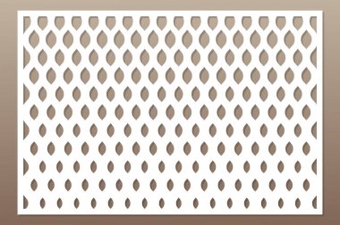 Kesim için şablon. Klasik, geometrik desen. Lazer kesim. Oranı 2:3. Vektör çizim.