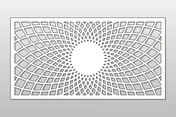 Шаблон для резки. Мандала, арабский узор. Лазерный порез. Отношение 1: 2. Векторная иллюстрация . — стоковый вектор