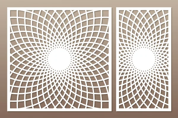 Vorlage zum Schneiden. Mandala, Arabesken-Muster. Laserschnitt. eingestelltes Verhältnis 1: 1, 1: 2. Vektordarstellung. — Stockvektor