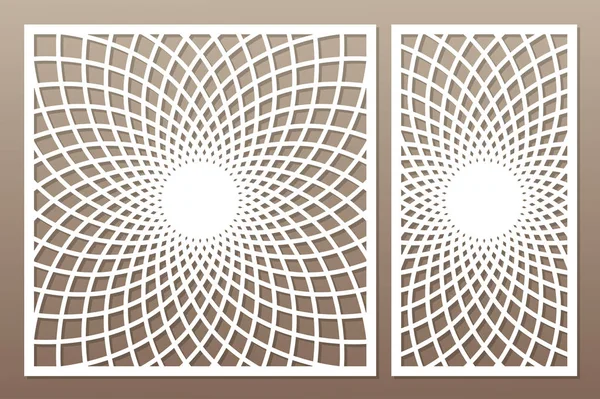 Kesim için şablon. Mandala, Arabesk desen. Lazer kesim. Oranı 1:1, 1:2 ayarlayın. Vektör çizim.