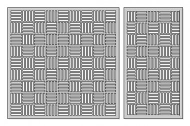 Kesim için şablon. Geometrik çizgi kare desen. Lazer kesim. Oranı 1:1, 1:2 ayarlayın. Vektör çizim.
