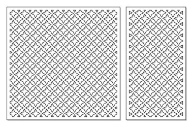 Kesim için şablon. Yıldız, geometrik desen. Lazer kesim. Oranı 1:1, 1:2 ayarlayın. Vektör çizim.