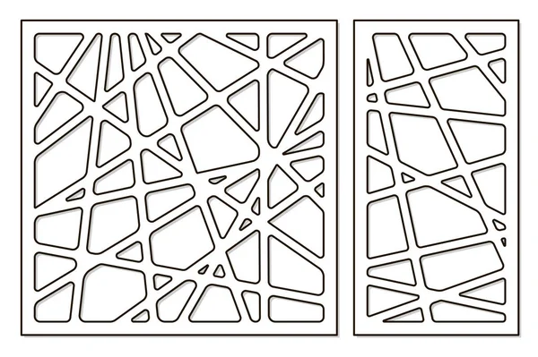 Szablon do cięcia. Streszczenie linii, wzór geometryczny. Laserowo cięte. Ustaw współczynnik 1:1, 1:2. Ilustracja wektorowa. — Wektor stockowy